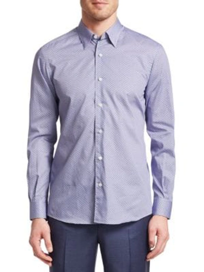 Shop Ermenegildo Zegna Snrokel Centoquanta Gingham Button-down Shirt In Light Blue