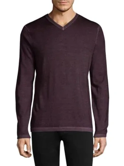 Shop Patrick Assaraf Regular-fit Magic Wash Wool V-neck Sweater In Amethyst