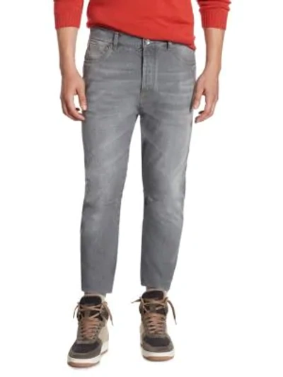 Shop Brunello Cucinelli Slim Fit Jeans In Medium Grey