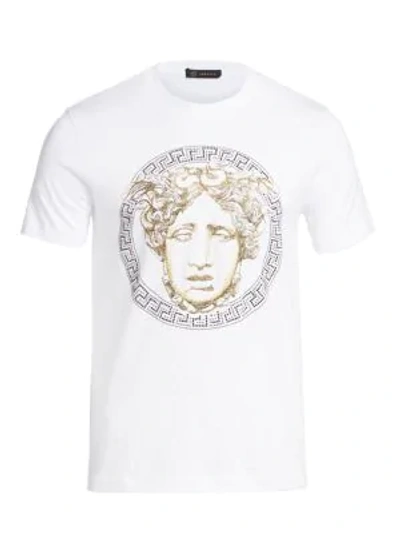 Shop Versace Medusa Crest Shine T-shirt In White