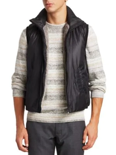 Shop Saks Fifth Avenue Collection By Esemplare Eco Faux Fur-lined Zip Vest In Black