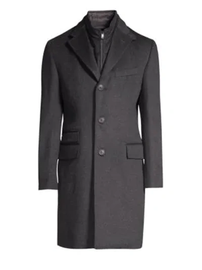 Shop Corneliani Char Id Topcoat In Grey