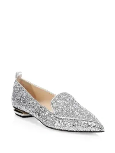 Shop Nicholas Kirkwood Beya Glitter Loafers In Silver