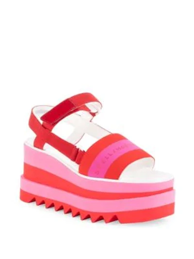 Shop Stella Mccartney Sneakelyse Platform Sandals In Cherry