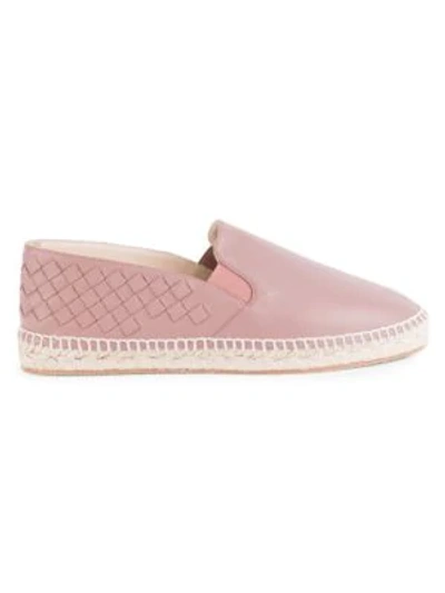 Shop Bottega Veneta Intrecciato Leather Espadrilles In Deco Rose