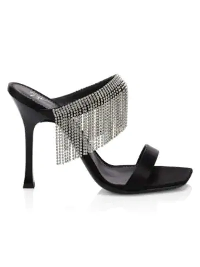 Shop Giuseppe Zanotti Jewel Fringe Stiletto Sandals In Black