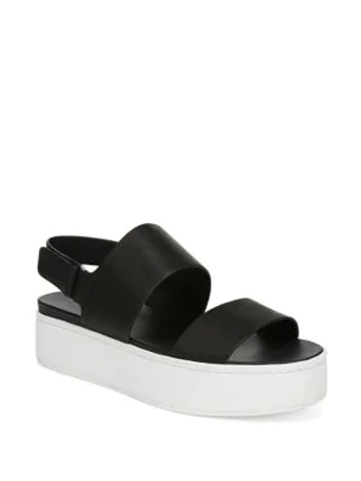 Shop Vince Women's Westport Colorblock Leather Flatform Slingback Sandals In Black