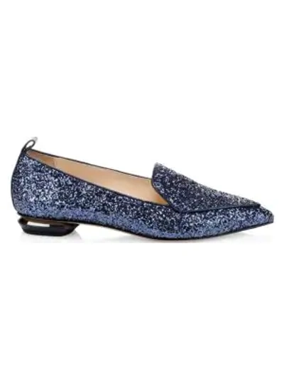 Shop Nicholas Kirkwood Beya Glitter Loafers In Midnight