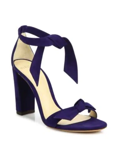 Shop Alexandre Birman Clarita Suede Ankle-tie Sandals In Bali