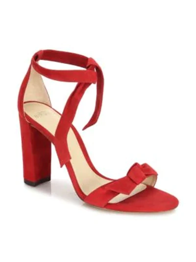 Shop Alexandre Birman Clarita Suede Ankle-tie Sandals In Rouge