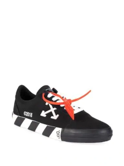 Shop Off-white Vulcanized Striped Low-top Sneakers In Black