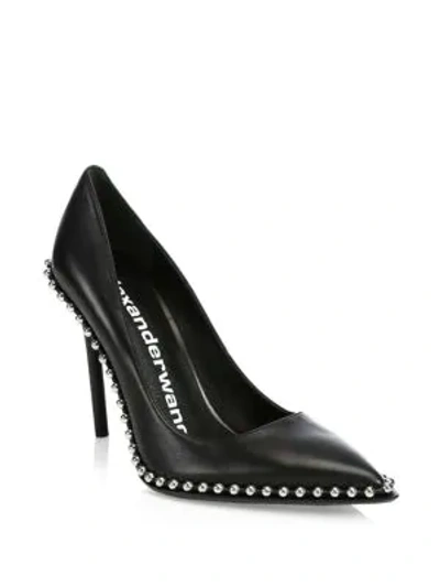 Shop Alexander Wang Rie Studded Leather Pumps In Black