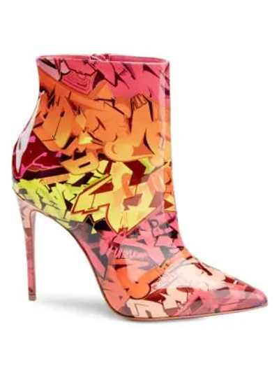 Shop Christian Louboutin So Kate 100 Printed Patent Leather Booties In Multi