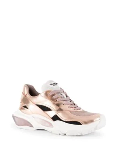 Shop Valentino Bounce Sneakers In Copper