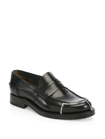 Shop Alexander Wang Carter Leather Penny Loafers In Black