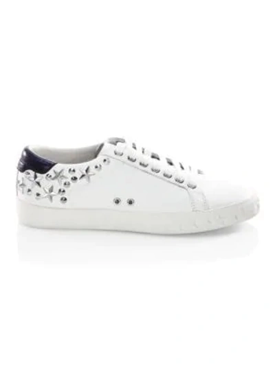 Shop Ash Dazed Studded Leather Low-top Sneakers In White