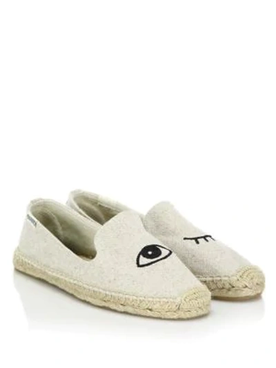 Shop Soludos X Jason Polan Winking Eye Espadrille Flats In Sand