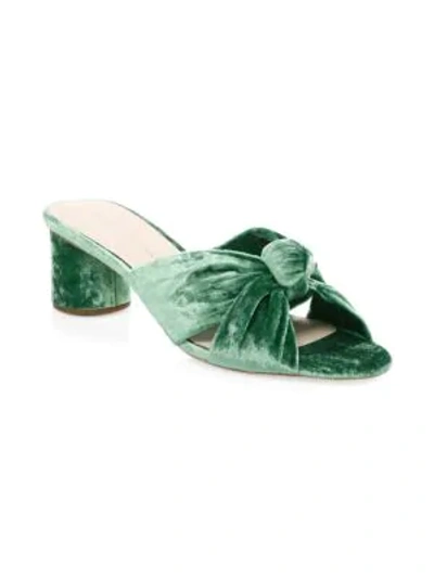 Shop Loeffler Randall Celeste Velvet Mules In Emerald