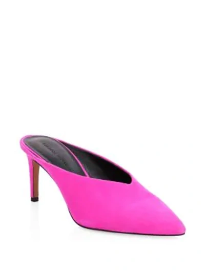 Shop Rebecca Minkoff Graciano Suede Mules In Fuchsia