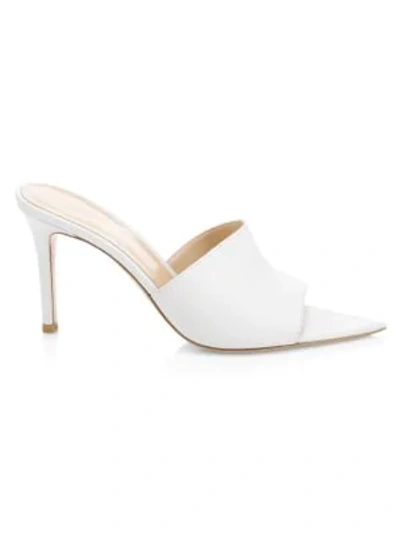 Shop Gianvito Rossi Alise Leather Mules In White