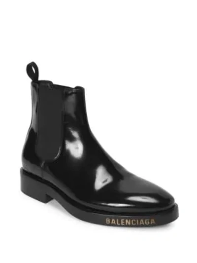Shop Balenciaga Patent Leather Booties In Black