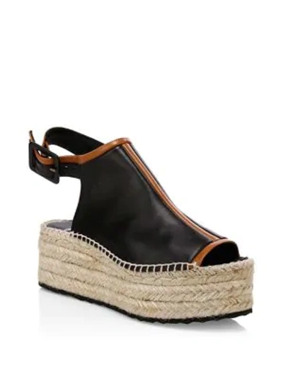 Shop Pierre Hardy Alpha Leather Platform Wedge Sandals In Black