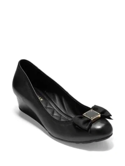 Shop Cole Haan Women's Tali Bow Wedge Pumps In Black
