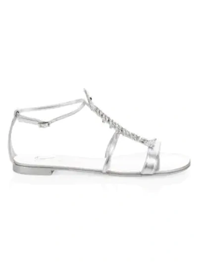 Shop Giuseppe Zanotti Crystal Fish Skeleton Sandals In Silver