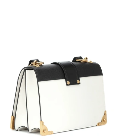 Shop Prada Cahier Leather Shoulder Bag In White
