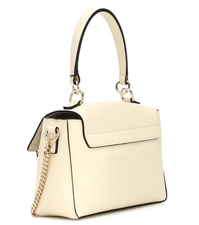 Shop Chloé Mini Faye Day Leather Shoulder Bag In White