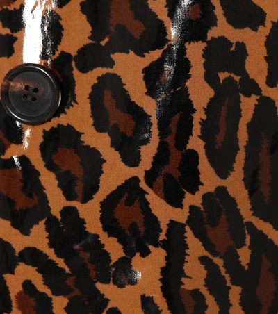 Shop Miu Miu Leopard-printed Coat In Brown
