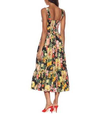 Shop Dolce & Gabbana Floral-printed Cotton Dress In Multicoloured