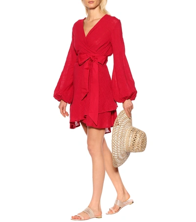 Shop Kalita Gaia Cotton Minidress In Red