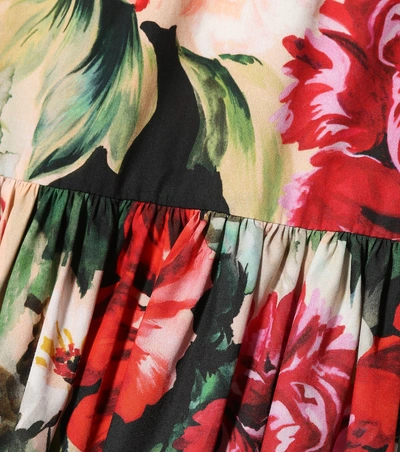 Shop Dolce & Gabbana Floral-printed Cotton Maxi Skirt In Multicoloured