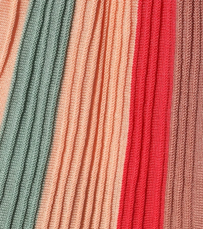 Shop Missoni Striped Crochet Cotton Miniskirt In Multicoloured