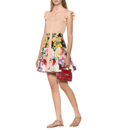 Shop Dolce & Gabbana Floral-printed Cotton Miniskirt In Multicoloured