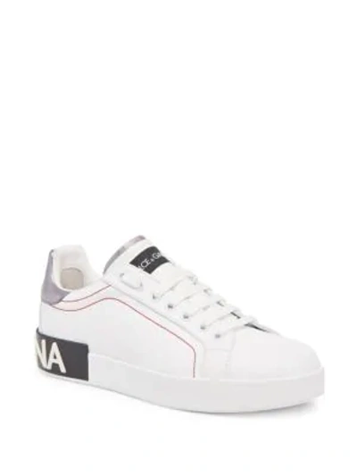Shop Dolce & Gabbana Back Logo Sneakers In White