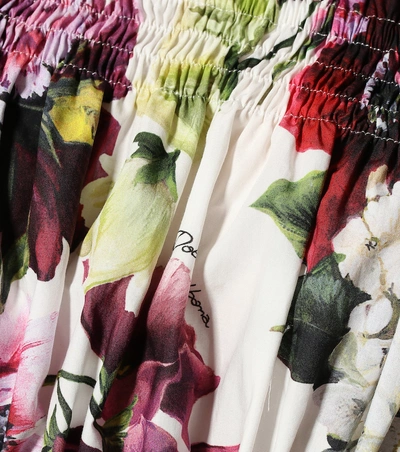 Shop Dolce & Gabbana Floral Cotton Crop Top In Multicoloured