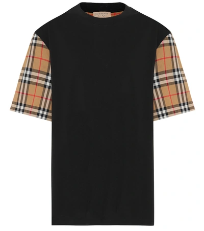 Shop Burberry Vintage Check Cotton T-shirt In Black