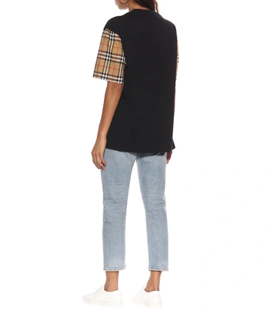 Shop Burberry Vintage Check Cotton T-shirt In Black