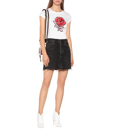 Shop Kenzo Printed Cotton T-shirt In White