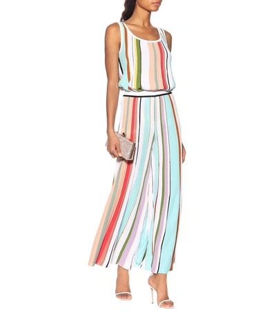 Shop Missoni Striped Cotton Tank Top In Multicoloured