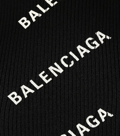 Shop Balenciaga Sleeveless Logo-printed Top In Black