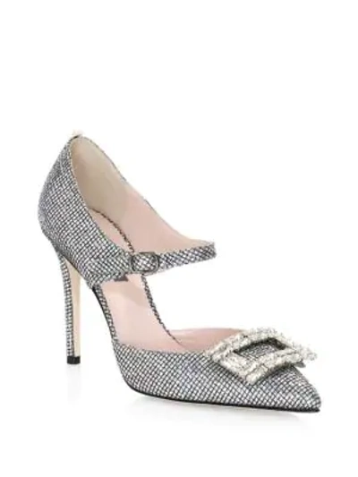 Shop Sjp By Sarah Jessica Parker Trinity Embellished Buckle Pumps In Silver