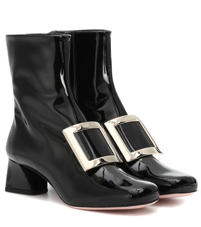 Shop Roger Vivier Très Vivier Leather Ankle Boots In Black