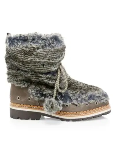 Shop Sam Edelman Blanche Faux Fur Boots In Grey