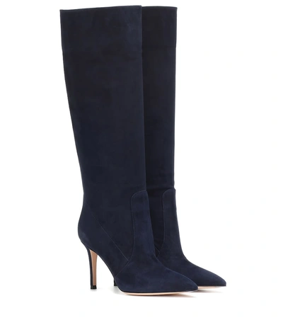 Shop Gianvito Rossi Susan 85 Suede Knee-high Boots In Blue