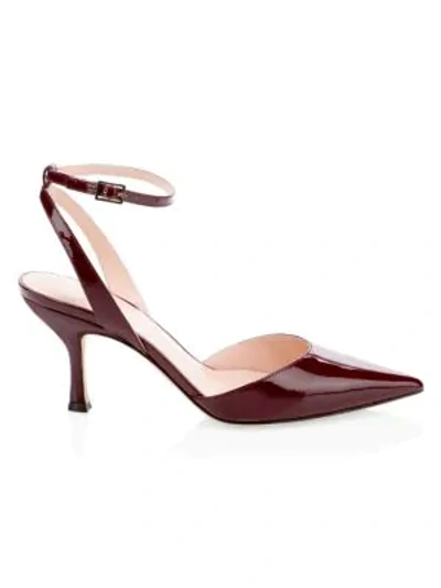 Shop Kate Spade Simone Patent Leather Heels In Deep Cherry