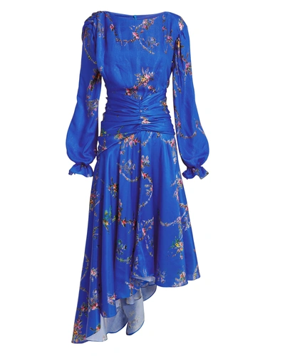 Shop Preen Diana Blue Floral Dress