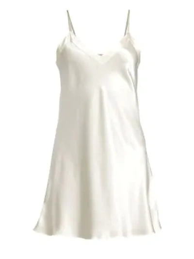 Shop Ginia V-neck Silk Chemise In Creme